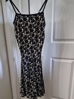 Max Studio Black and White Spaghetti Strap Floral Dress